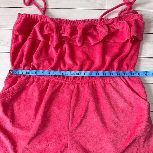 Cool Bay Pink Terry Cloth Swim Cover-Up Romper – XL Beach Summer Loungewear - Picture 3 of 9